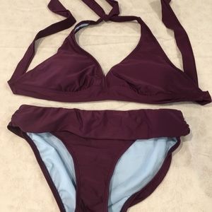Plum Athleta halter bikini
